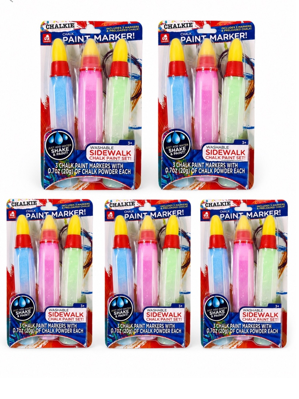 Bundle 15 Jumbo Washable Side Walk Chalk Paint Marker Brushes Red Green Blue‎